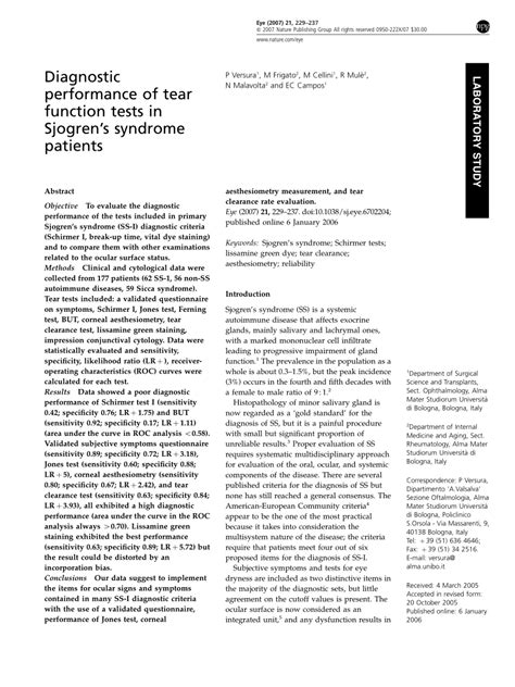 tear test for sjogren's syndrome|lab tests for sjogren's syndrome.